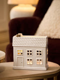White/Gold House Tea Light Holder