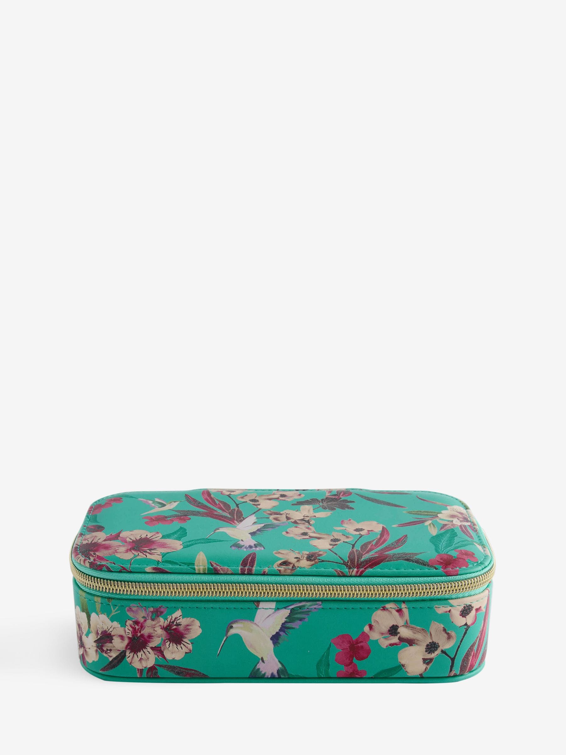 Paradise travel jewellery box with floral design, imported from the UK