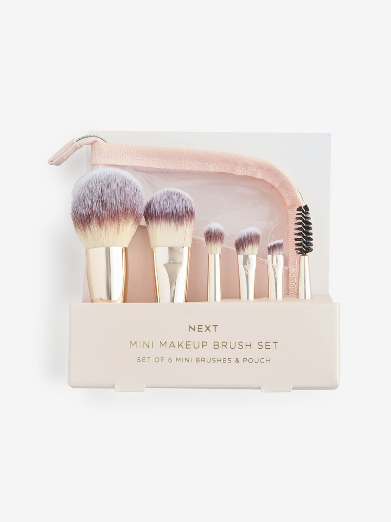 Mini makeup brush travel set with pouch, imported from the UK