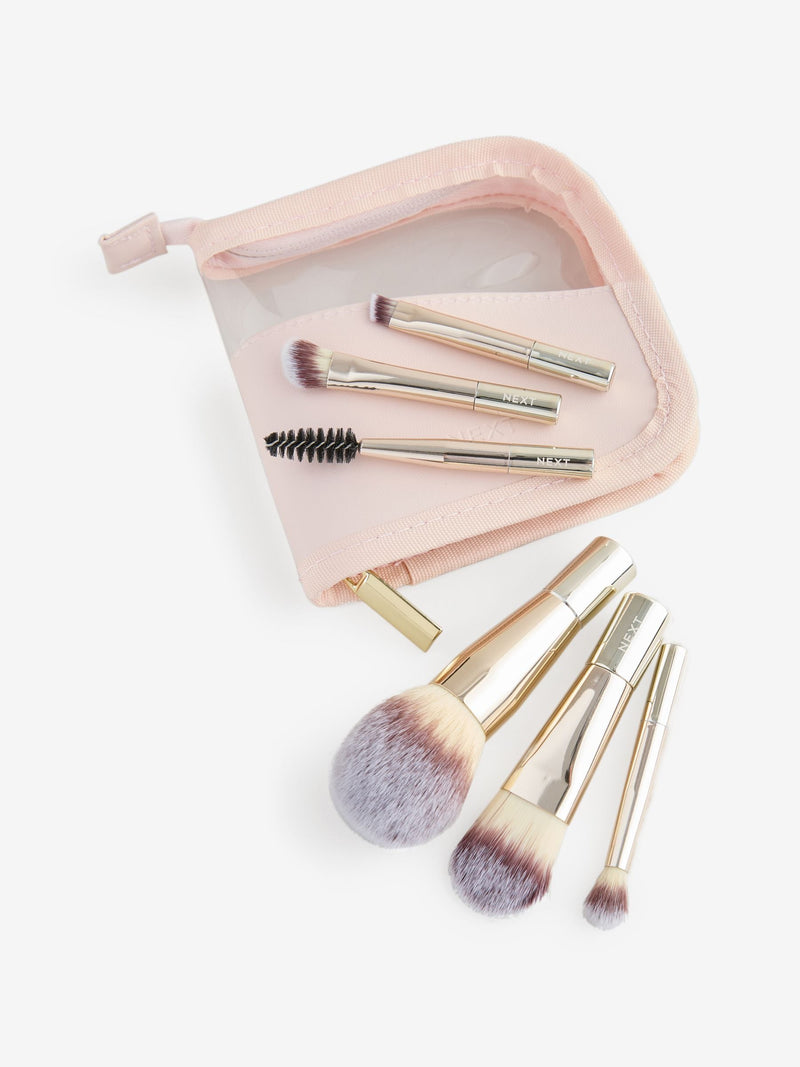 Mini makeup brush travel set with pouch, imported from the UK