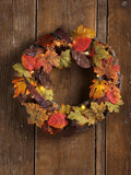 Laura Ashley Multi Pre Lit Autumn Leaf Wreath 37cm, UK version