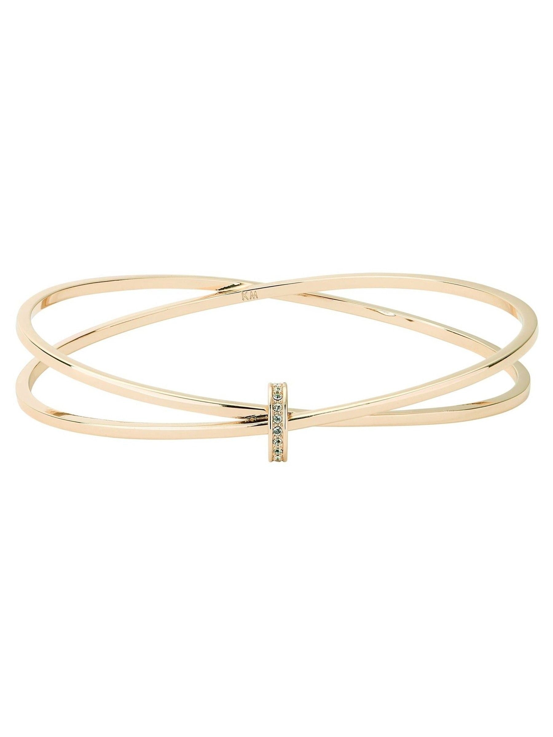 Karen Millen gold tone oval pave chain bangle, UK version