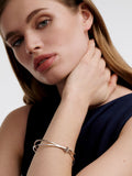 Karen Millen Silver Tone Oval Chain Bangle 6.9cm imported from the UK