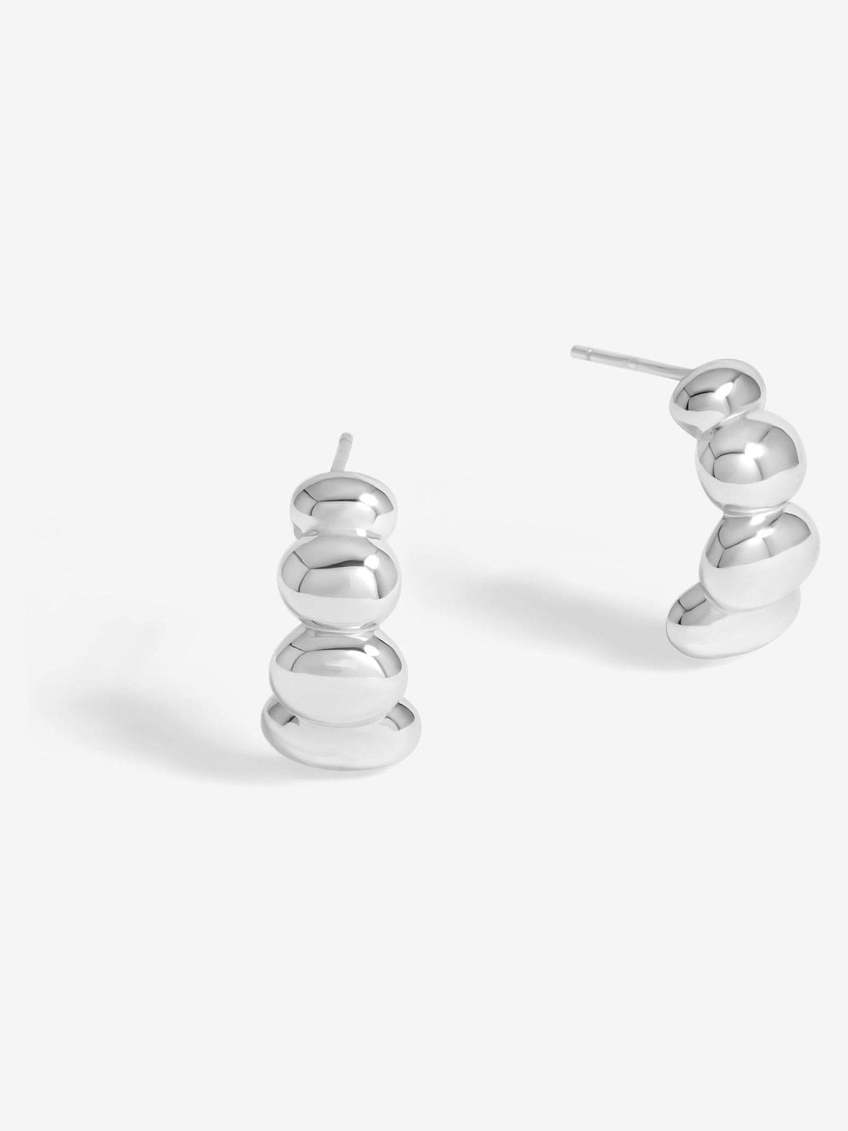 Simply Silver polished graduated pebble stud earrings 10mm x 20mm (British brand)