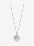 Simply Silver Silver Tone 925 Ridged Cubic Zirconia Heart Pendant
