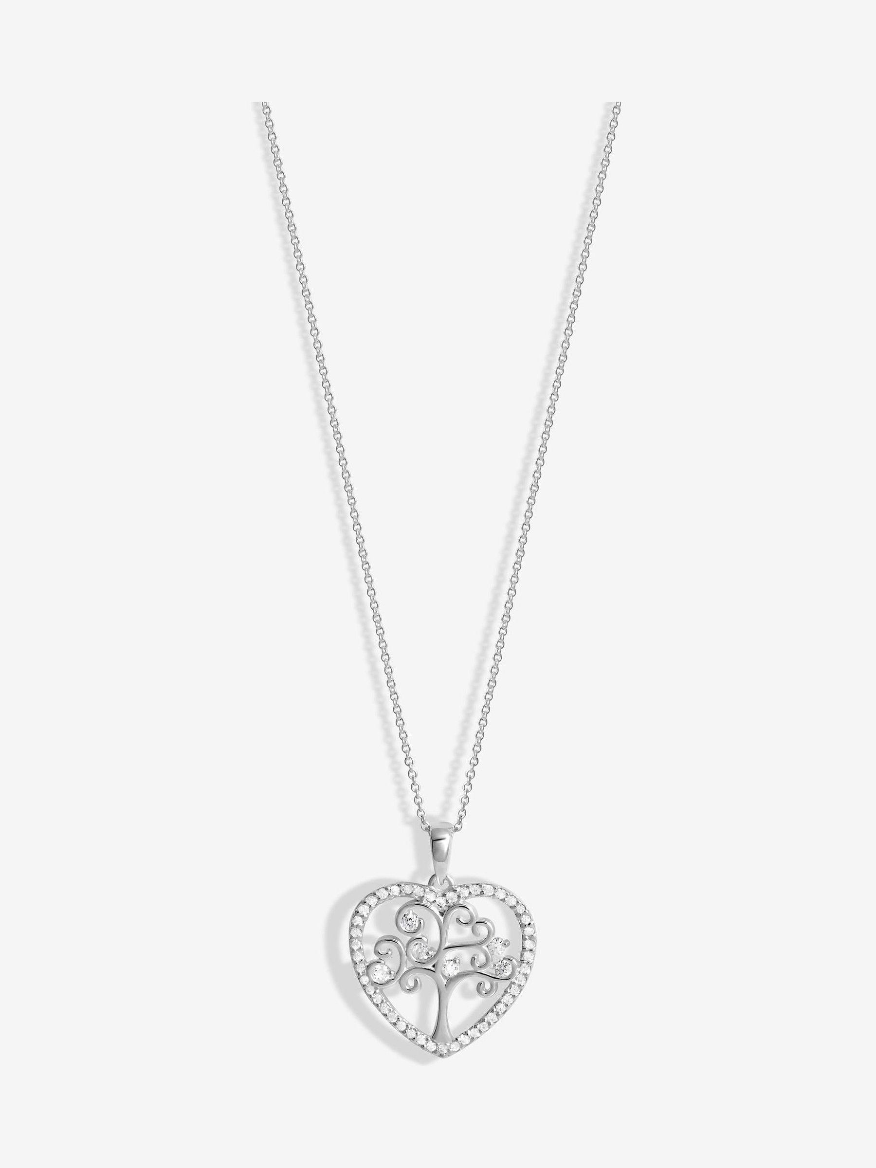 Simply Silver Tree of Love Heart Pendant sterling silver (British brand)