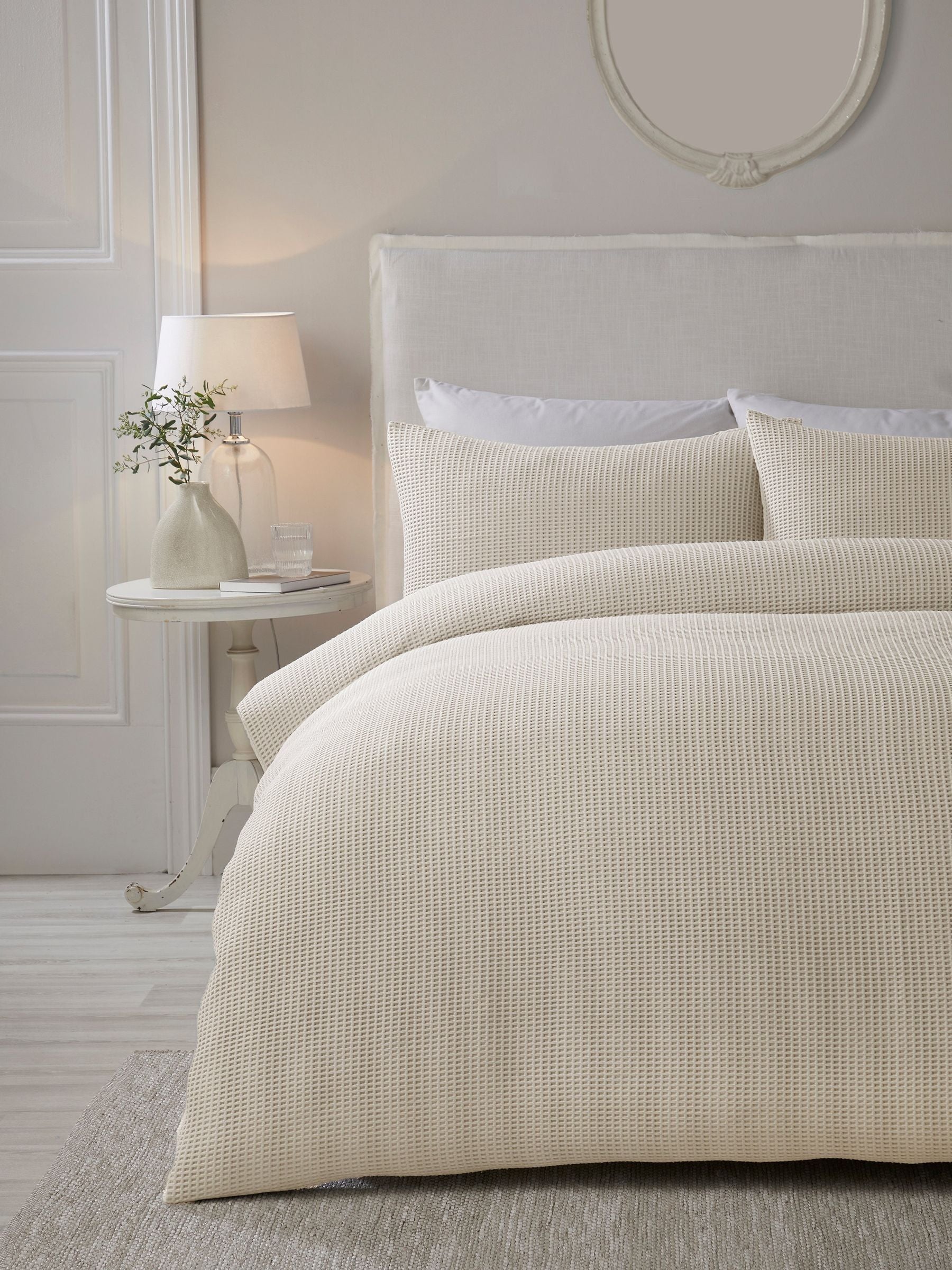 Serene Natural Lindly Textured Duvet Cover Set (British brand)