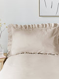 Appletree natural cassia ruffle duvet cover and pillowcase set - British product