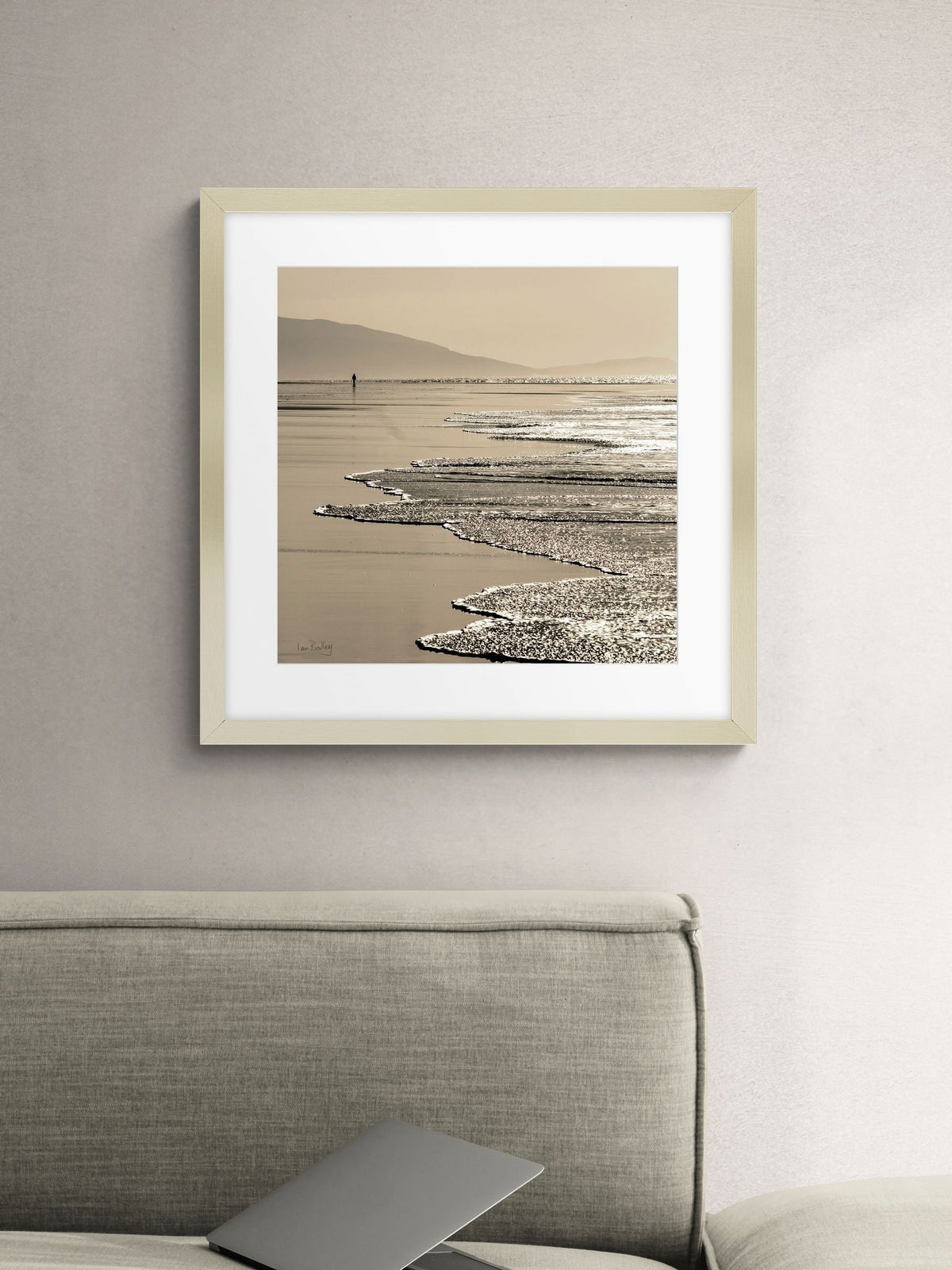 Artko framed art with champagne-coloured frame 62.5cm square - British product