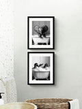 Moonshine Prints black bathroom joy framed art set of 2 with animal scenes - British product