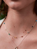 Estella Bartlett Pale Gold Tone Amazonite Paperlink Luck Necklace - British product