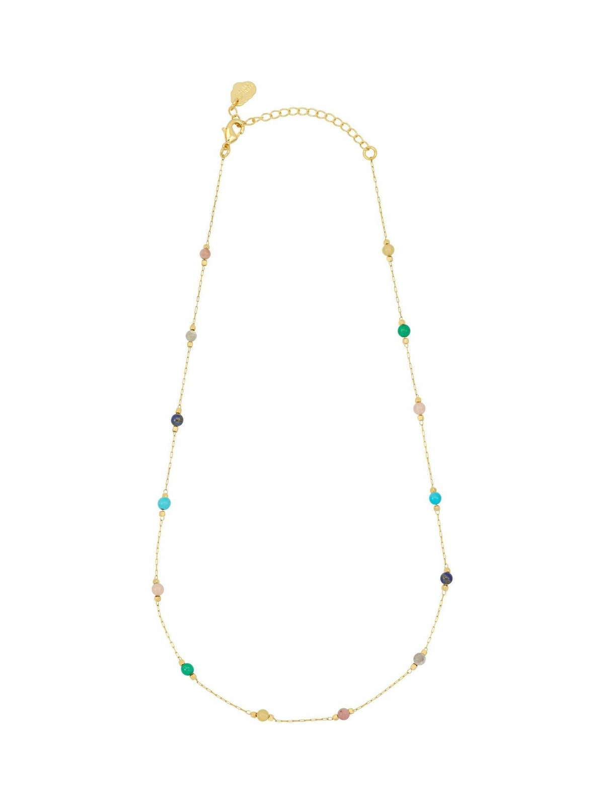 Estella Bartlett Pale Gold Tone Amazonite Paperlink Luck Necklace - British product