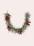 Laura Ashley Green Pre Lit Christmas Garland with Bells 180cm, UK version