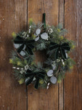 Laura Ashley Green 40cm Pussy WIllow Pre Lit Christmas Wreath