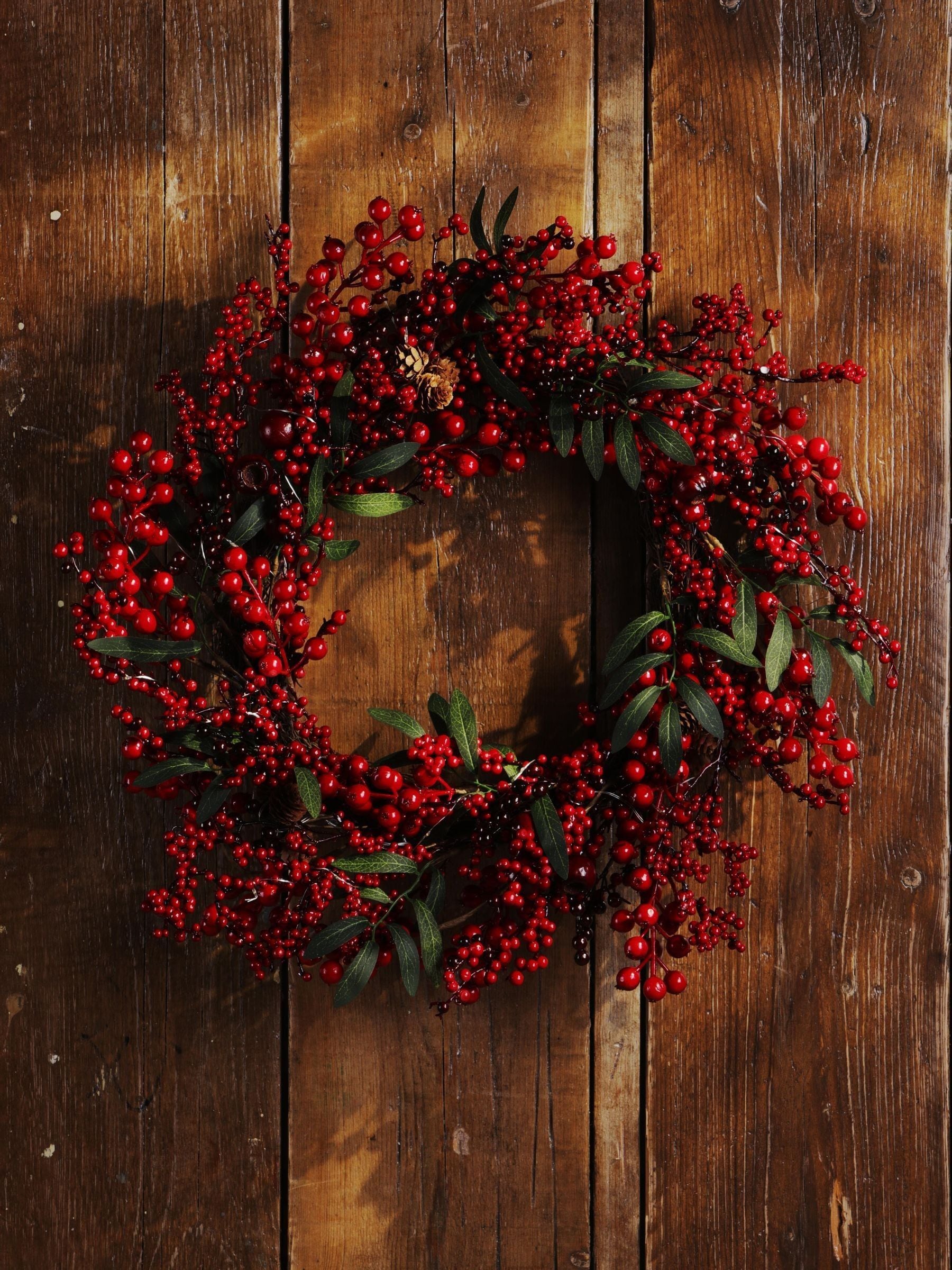 Laura Ashley Red 55cm Christmas Berry Wreath