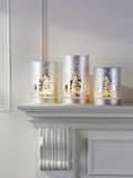 Laura Ashley silver tone frosted LED candles set of three, UK version