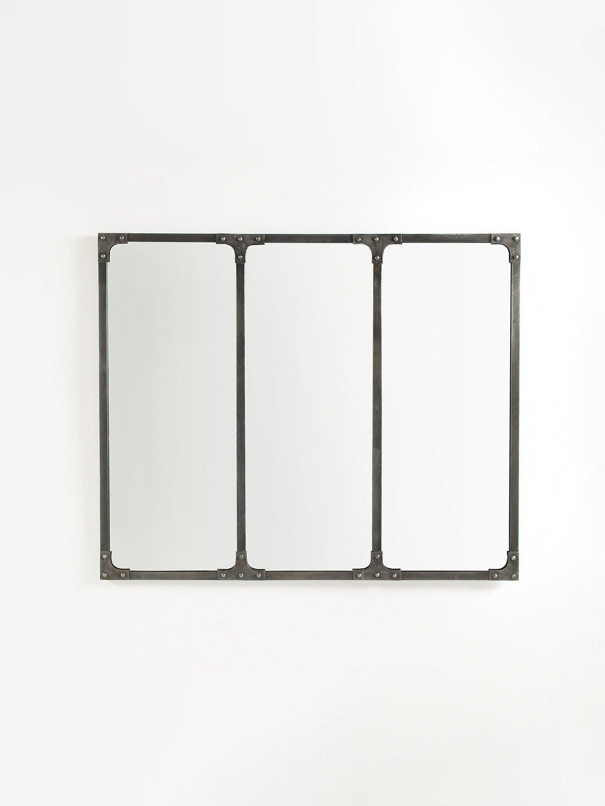 La Redoute Intérieurs brushed metal industrial mirror 120x100cm, UK version