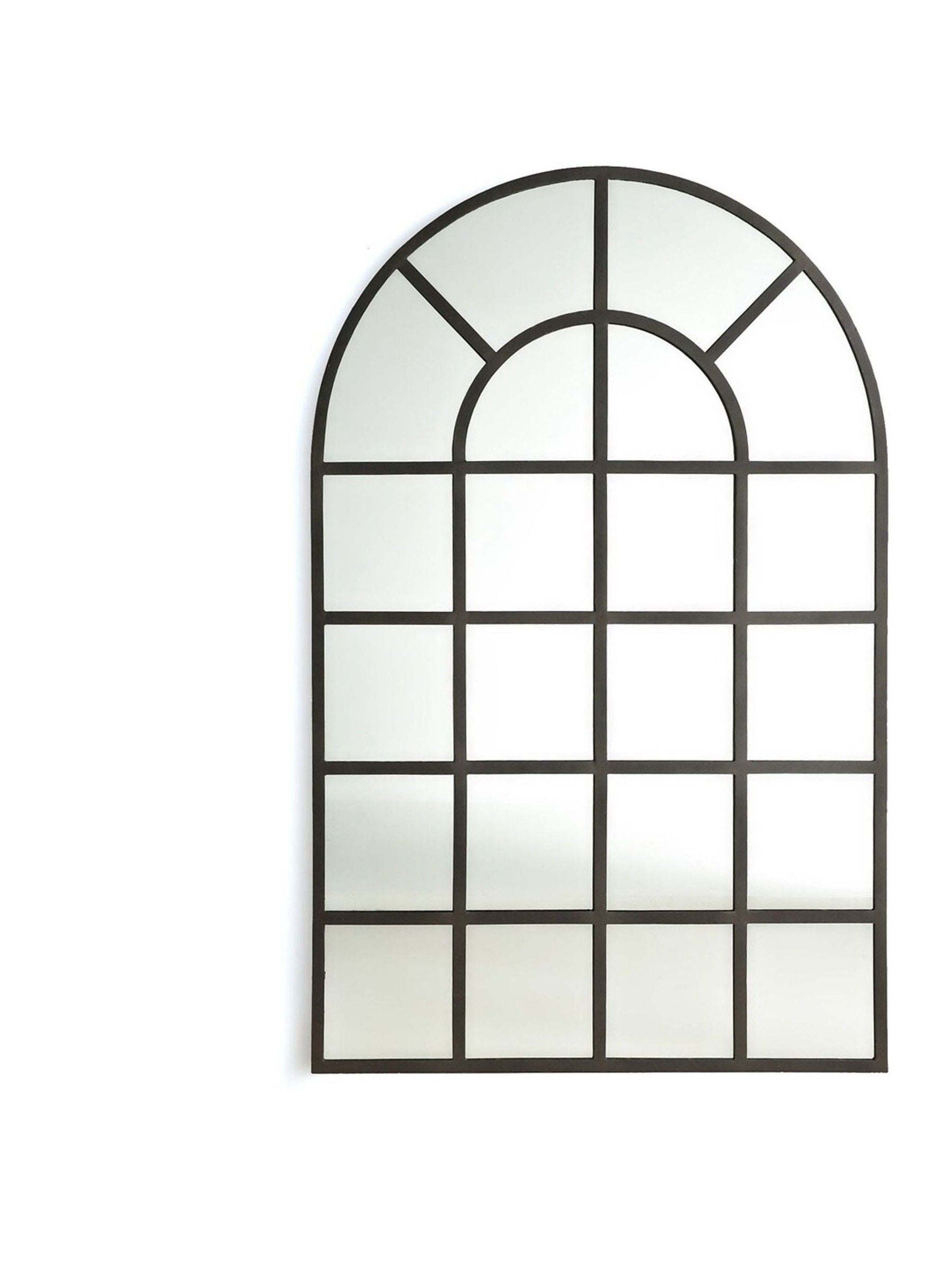 La Redoute Intérieurs brushed metal Lenaig arched industrial mirror 110 x 170cm, UK version