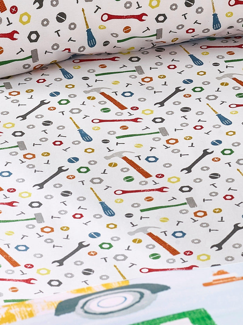 Catherine Lansfield Blue Digger Dreams fitted sheet - British product