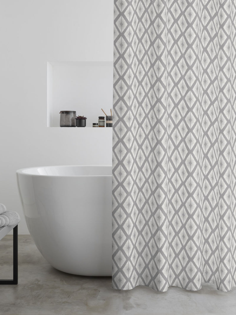 Catherine Lansfield silver diamond shower curtain 180x180 cm - British product