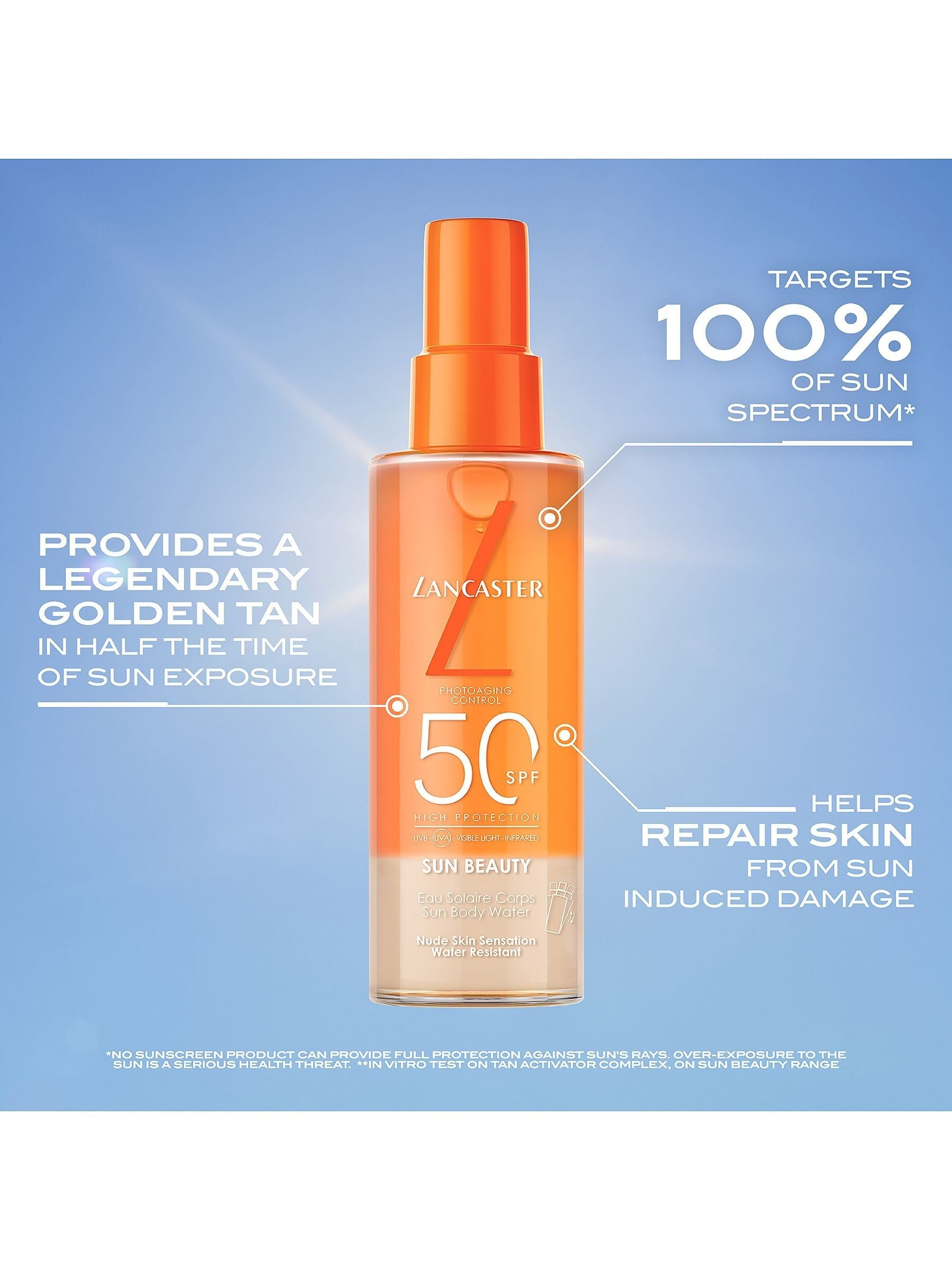 Lancaster Sun Beauty SPF50 body sunscreen 150ml, UK version