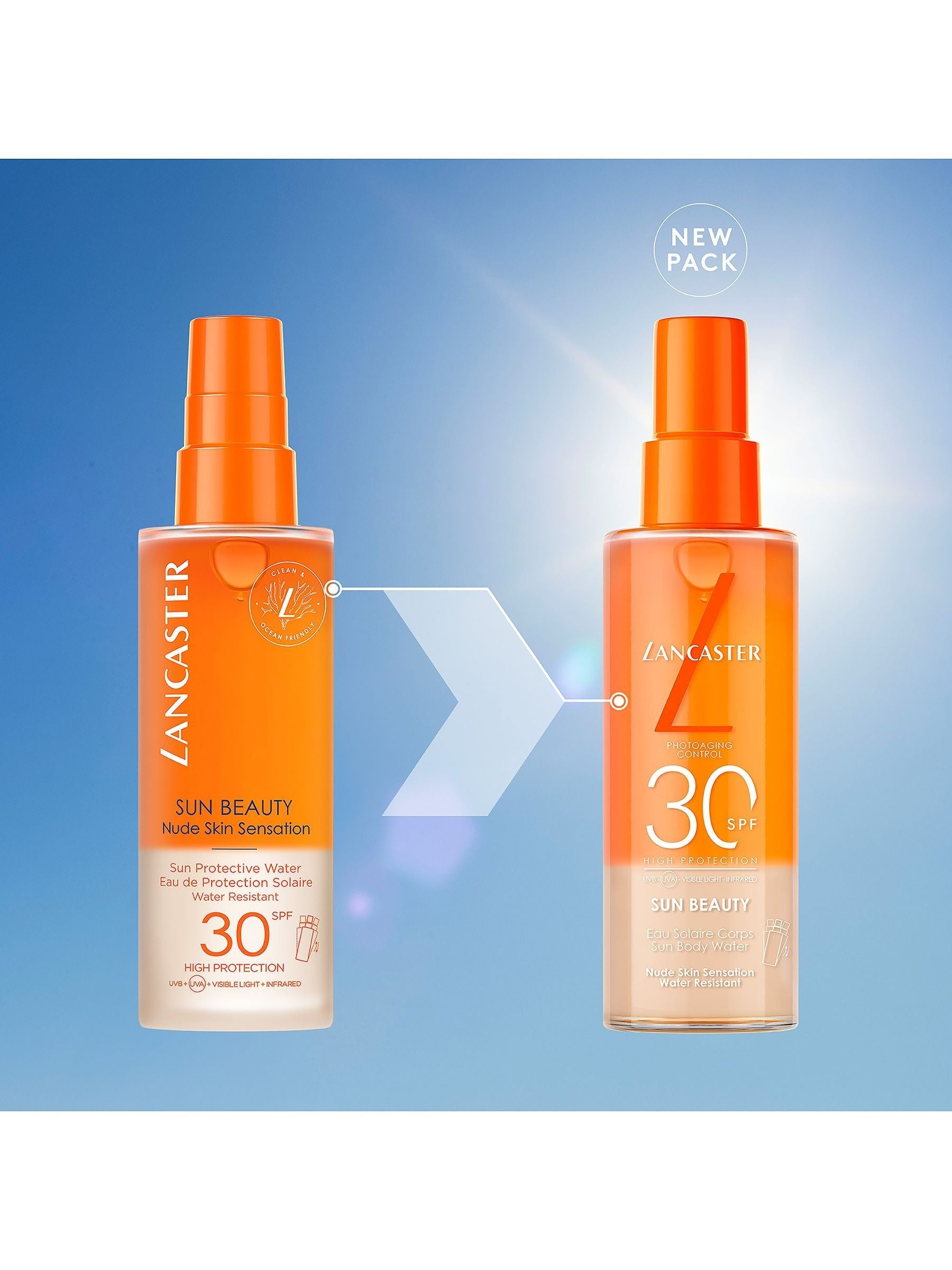 Lancaster Sun Beauty SPF 30 Body Water 150ml, UK version