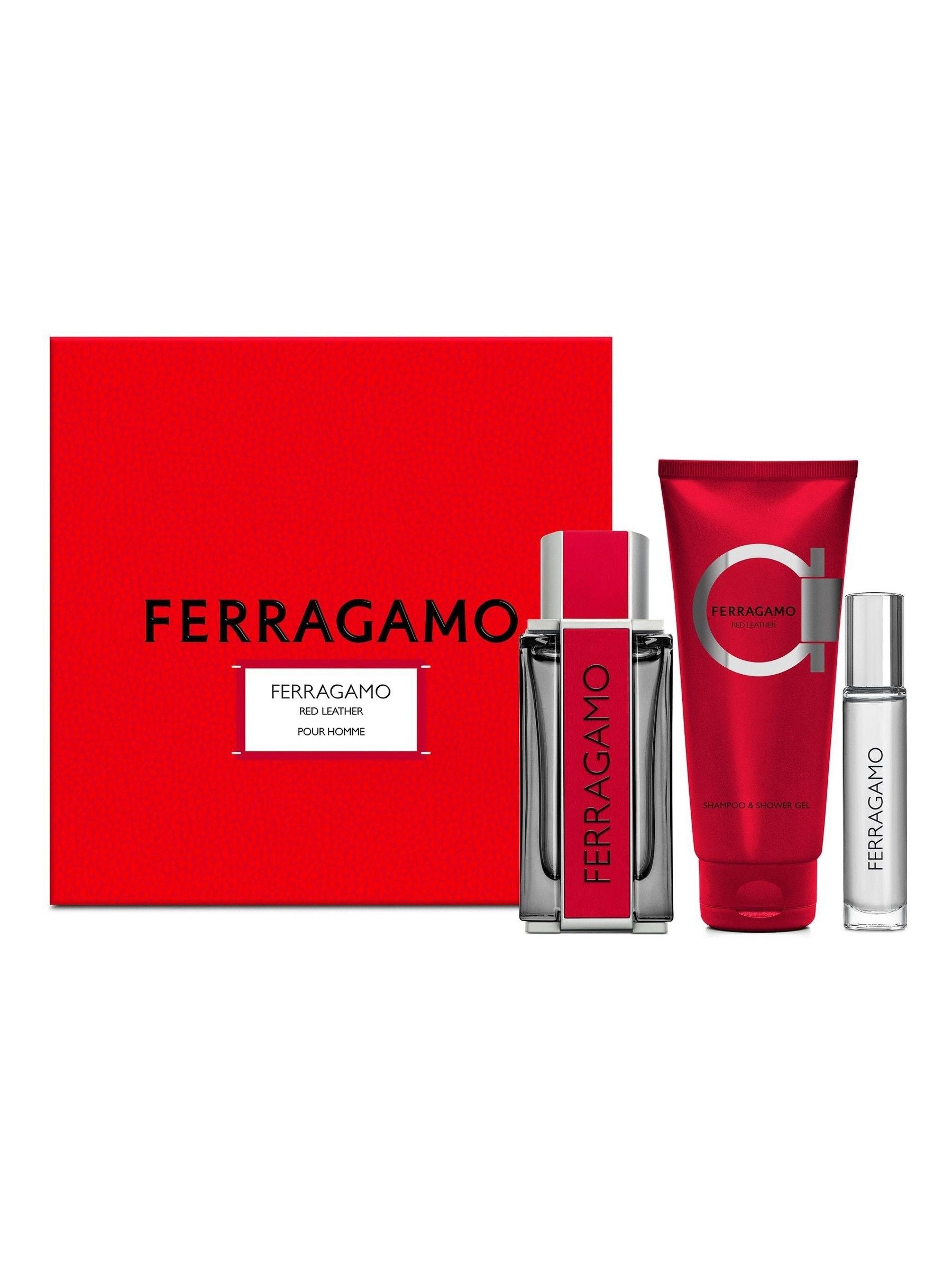 Salvatore Ferragamo Red Leather shower gel and eau de parfum gift set 100ml & 10ml (British brand)