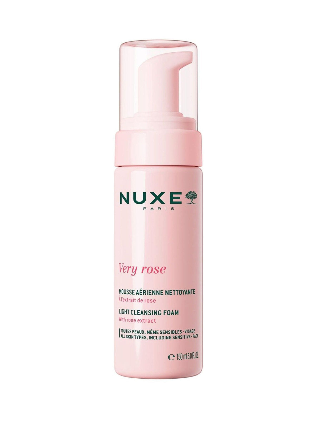Nuxe Very Rose Light Cleansing Foam 150ml, imported from the UK