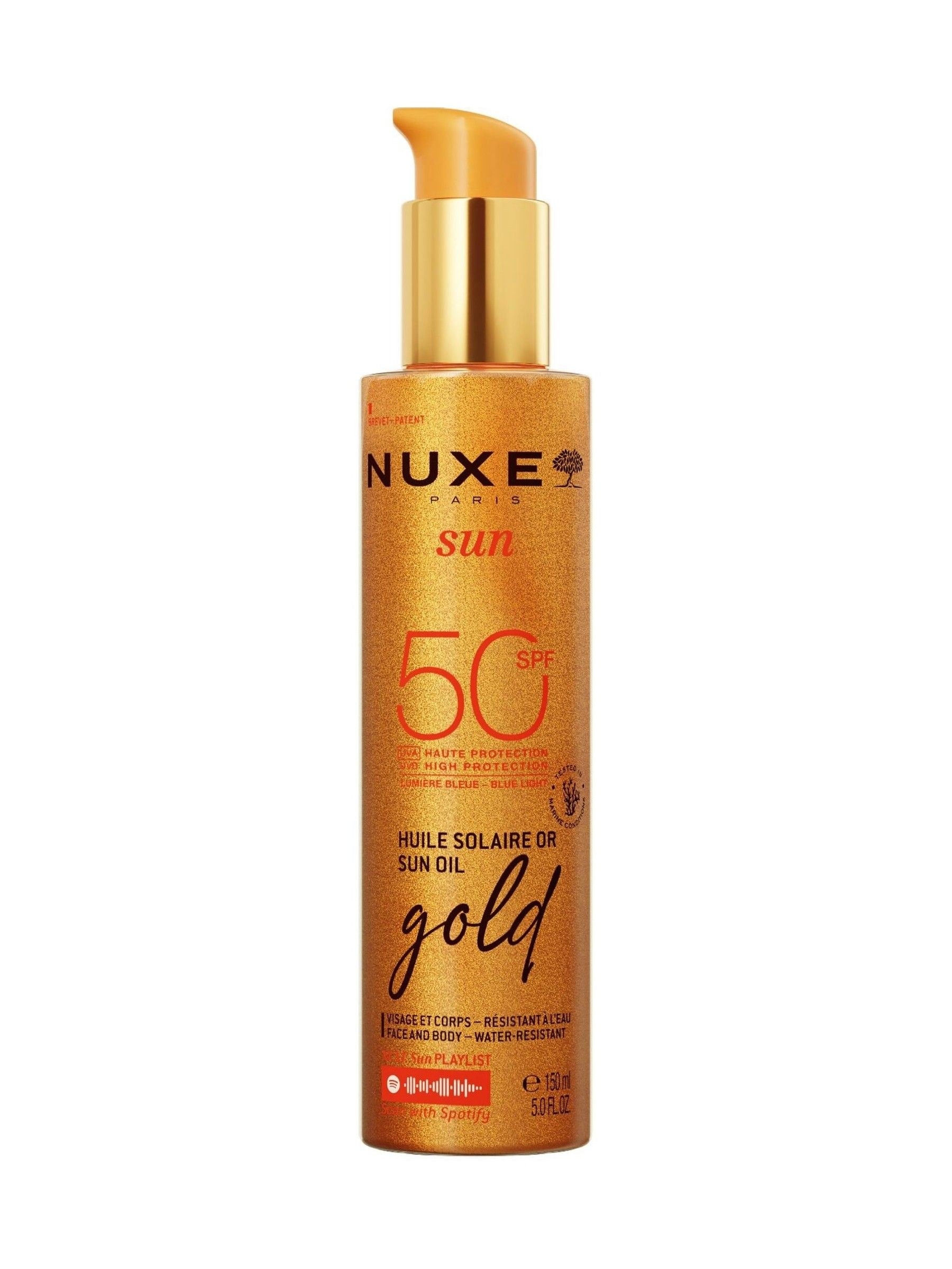 Nuxe Sun Gold Tanning Oil SPF50 150ml, imported from the UK