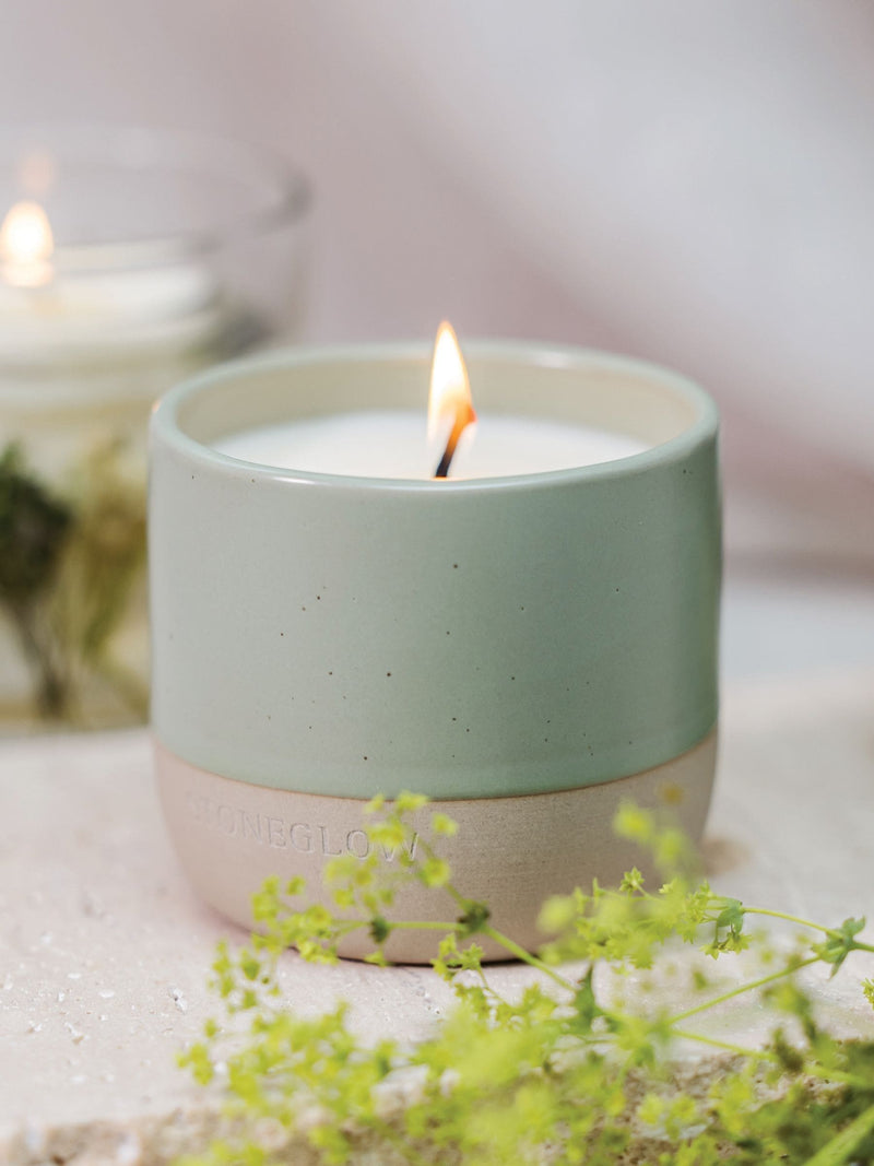 Stoneglow Apple & Lime ceramic scented candle (British brand)