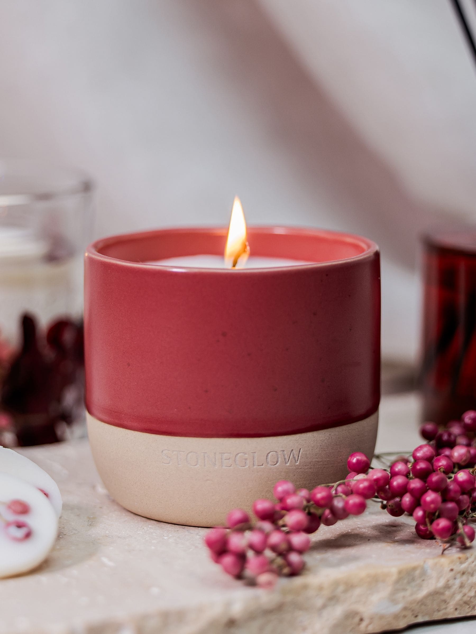 Stoneglow Fire Red Pepper & Cardamon scented candle (British brand)