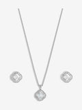 Jon Richard Silver Tone Cubic Zirconia Clover Set