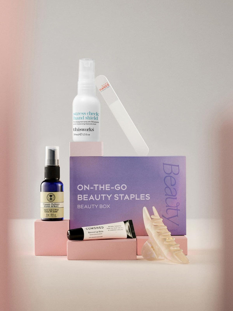 On The Go Beauty Box with skincare and grooming products, imported from the UK