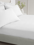 Bianca white cotton percale fitted sheet - British product