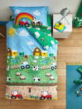 Catherine Lansfield blue farmyard animals print duvet cover set - British product