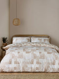 Catherine Lansfield Natural Sloane Geo Reversible Duvet Cover Set