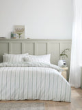 Bianca green scallop floral duvet cover set - British product