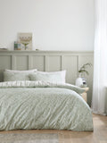 Bianca green scallop floral duvet cover set - British product
