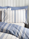 Catherine Lansfield Blue Harbour Stripe reversible duvet cover set - British product