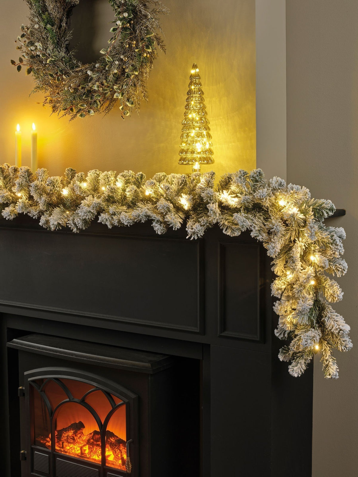 Everlands snowy pre-lit garland 270cm - British product
