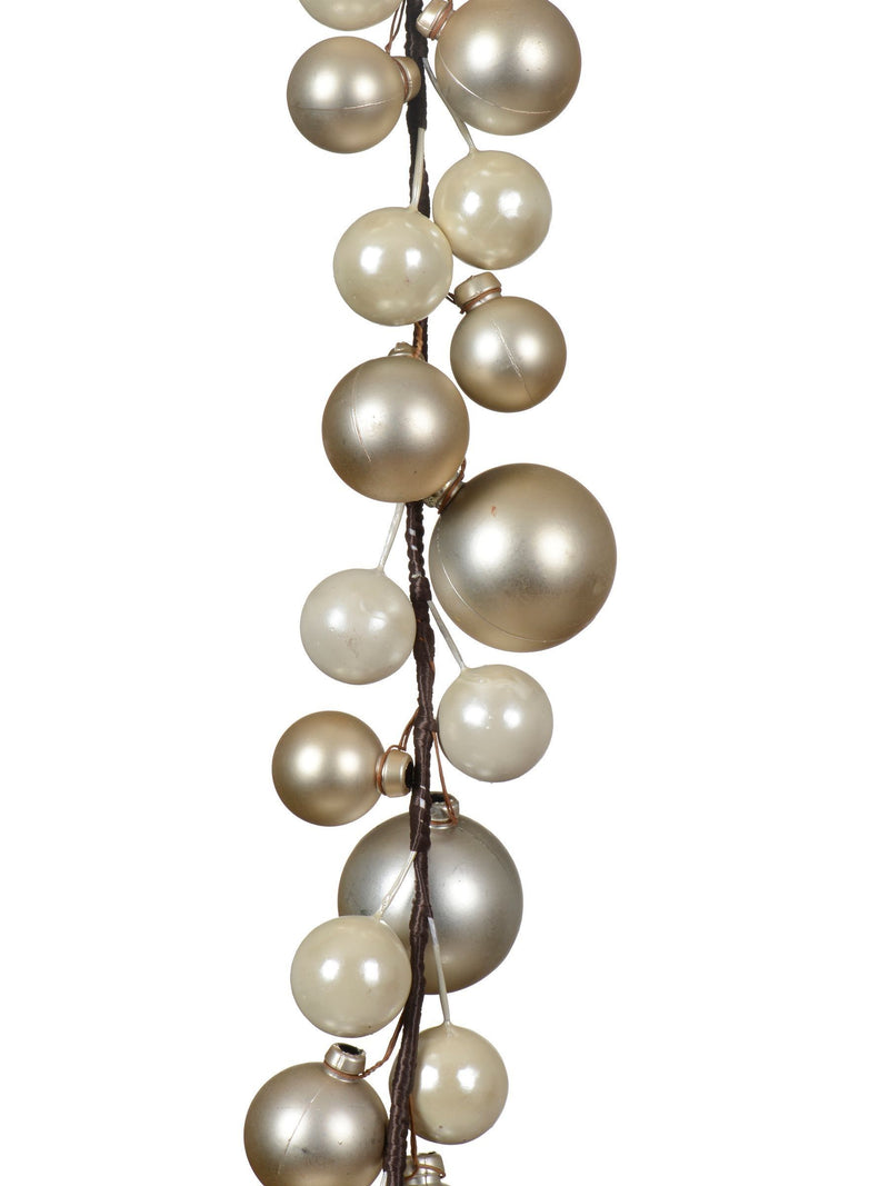 Decoris Pearl White Shatterproof 180cm Christmas Bauble Garland