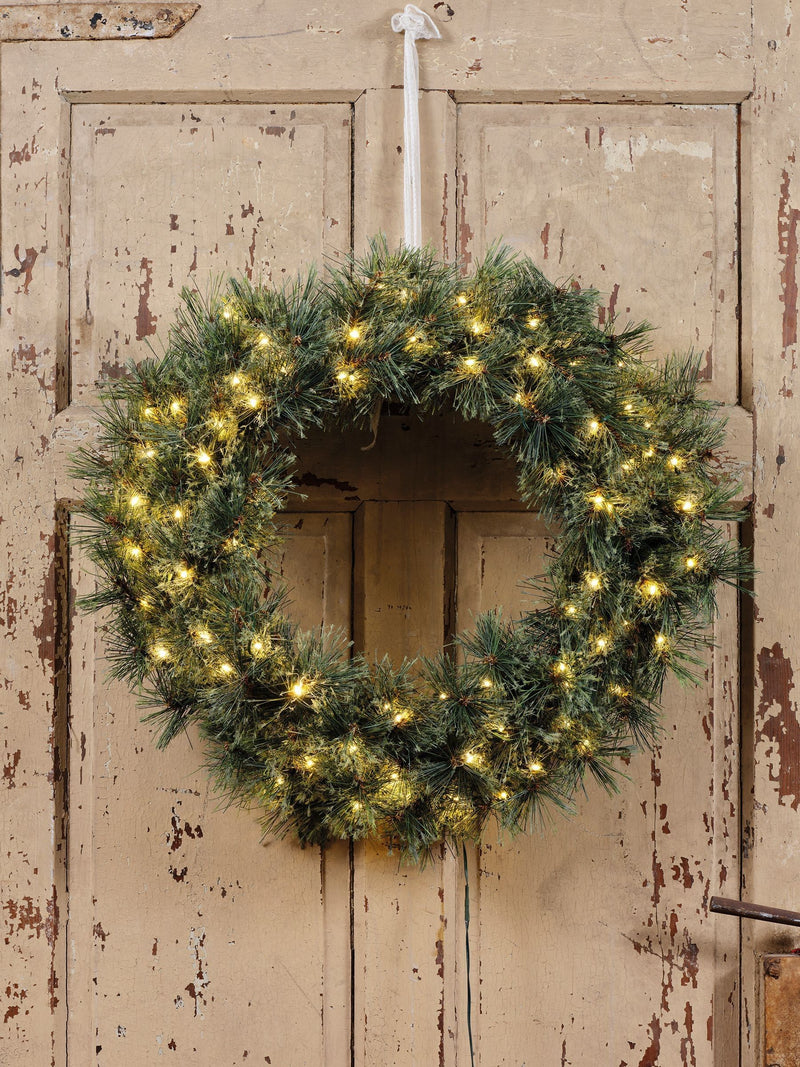 Everlands green cashmere pre lit wreath 63cm - British product