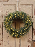 Everlands green cashmere pre lit wreath 63cm - British product
