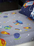 Catherine Lansfield Grey Lost In Space fitted sheet - British product