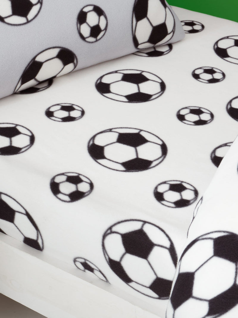 Catherine Lansfield white football fleece fitted sheet - British product
