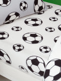 Catherine Lansfield white football fleece fitted sheet - British product