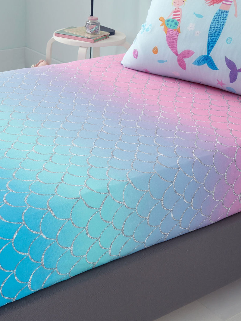 Catherine Lansfield pink mermaid ombre fitted sheet - British product