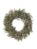 Everlands Christmas wreath berries and foliage champagne tones 60cm - British product