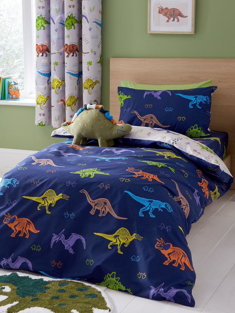 Catherine Lansfield Blue Prehistoric Dinosaurs Fitted Sheet
