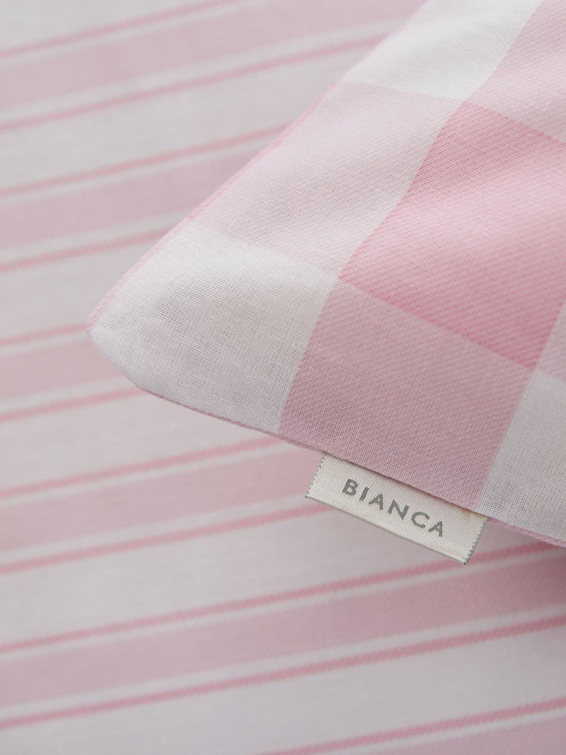 Bianca pink cotton fitted sheet - British product